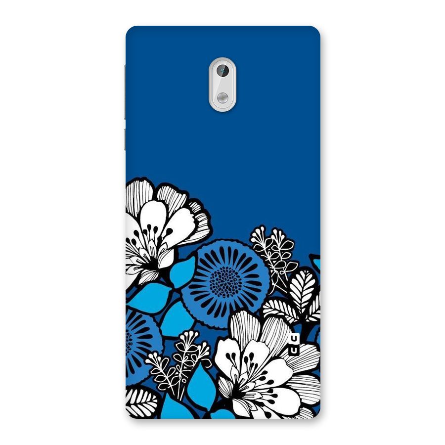 Blue White Flowers Back Case for Nokia 3