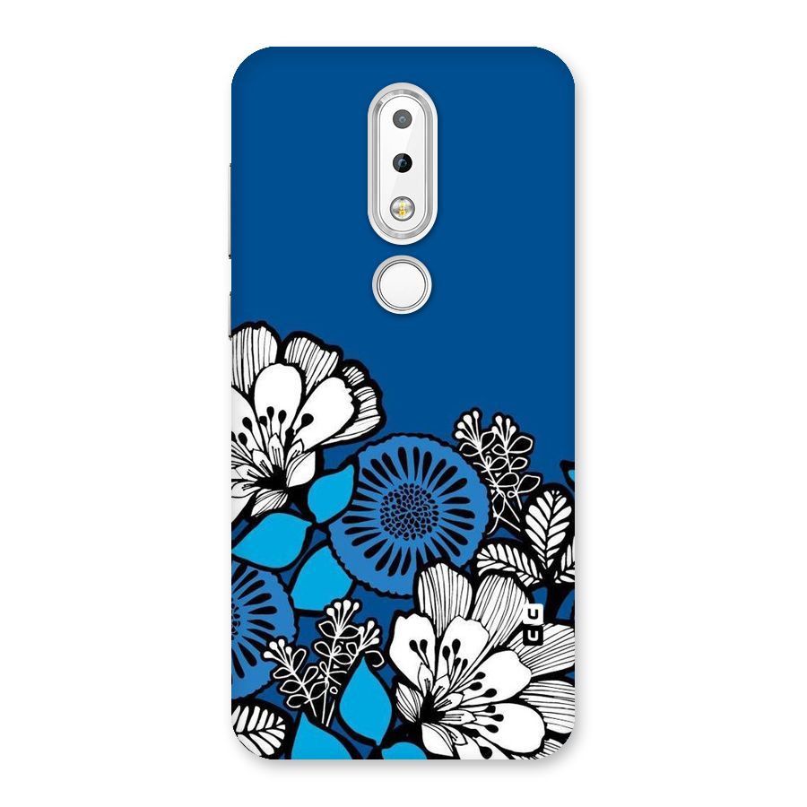 Blue White Flowers Back Case for Nokia 6.1 Plus