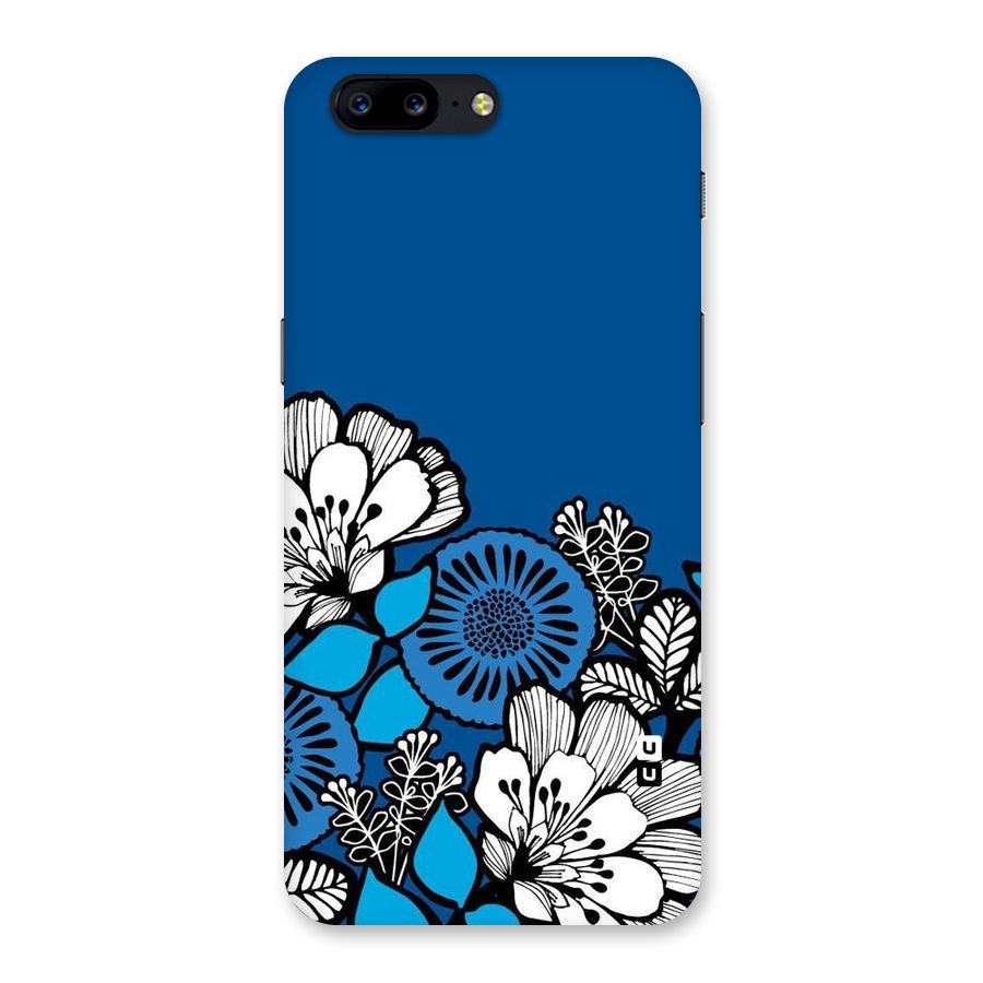 Blue White Flowers Back Case for OnePlus 5