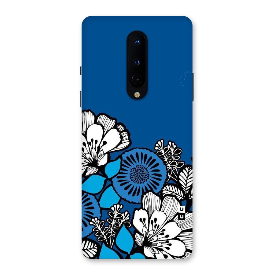 Blue White Flowers Back Case for OnePlus 8
