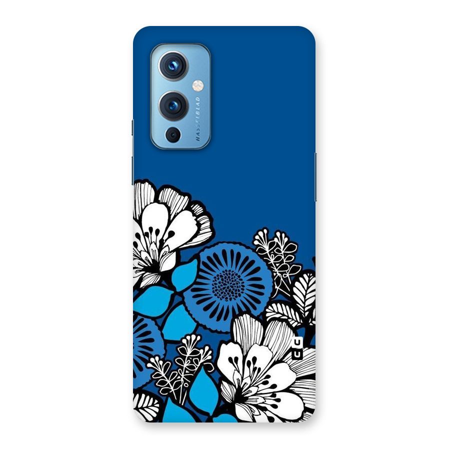 Blue White Flowers Back Case for OnePlus 9