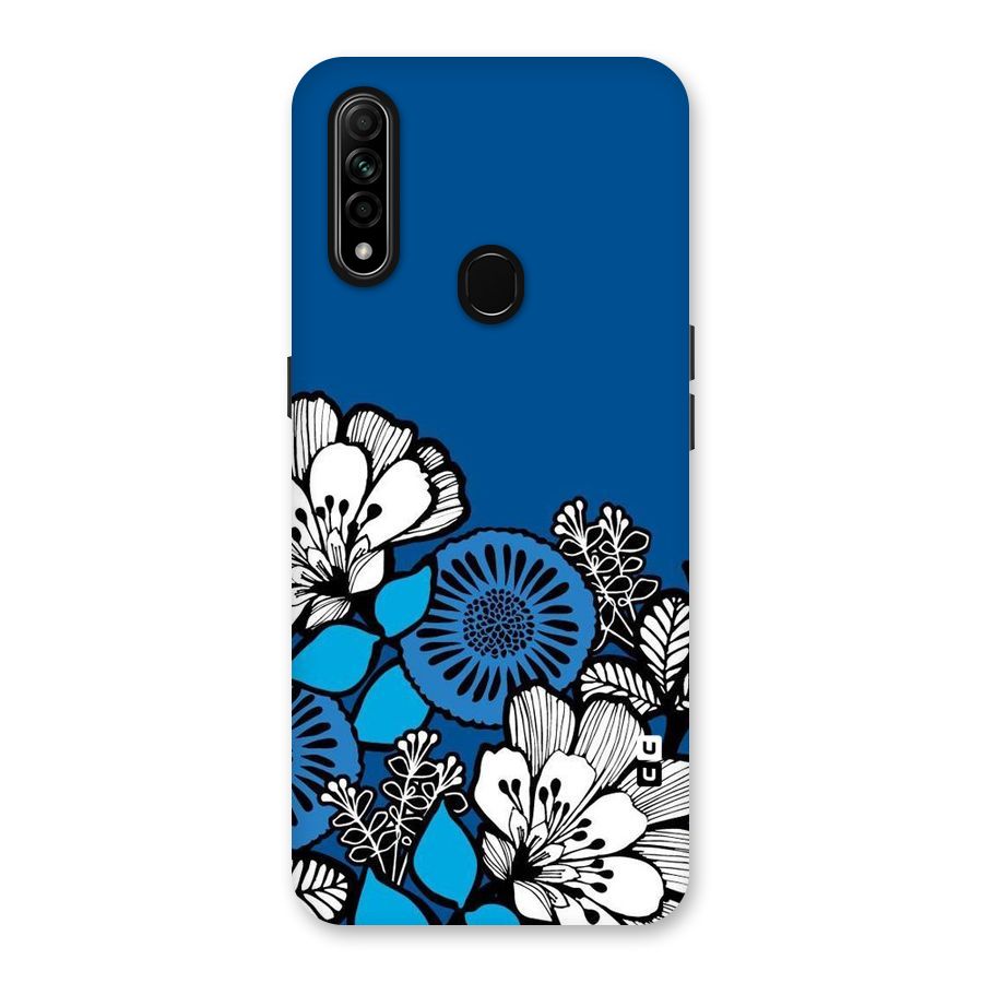 Blue White Flowers Back Case for Oppo A31