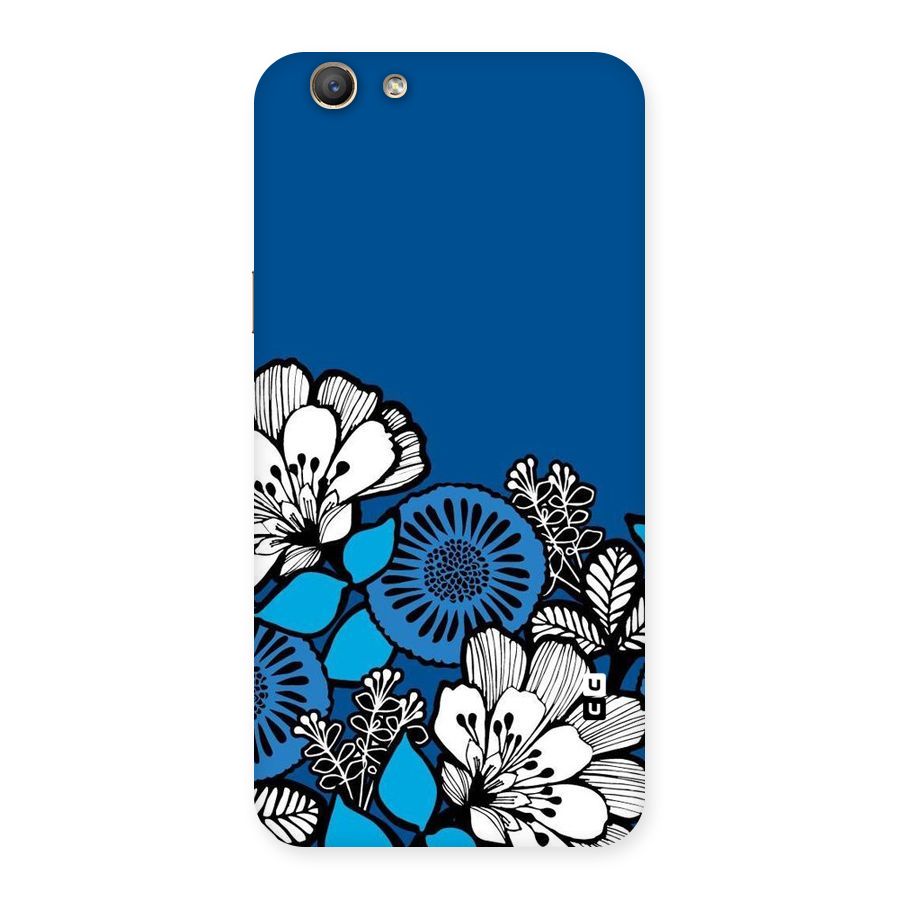Blue White Flowers Back Case for Oppo F1s