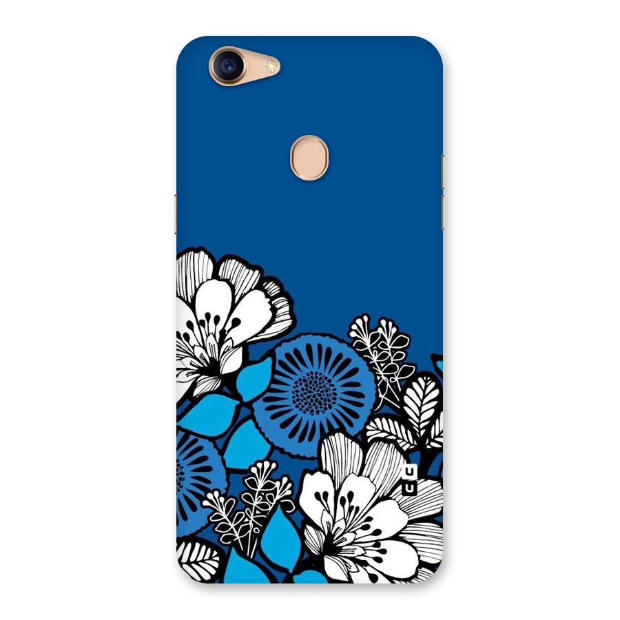 Blue White Flowers Back Case for Oppo F5
