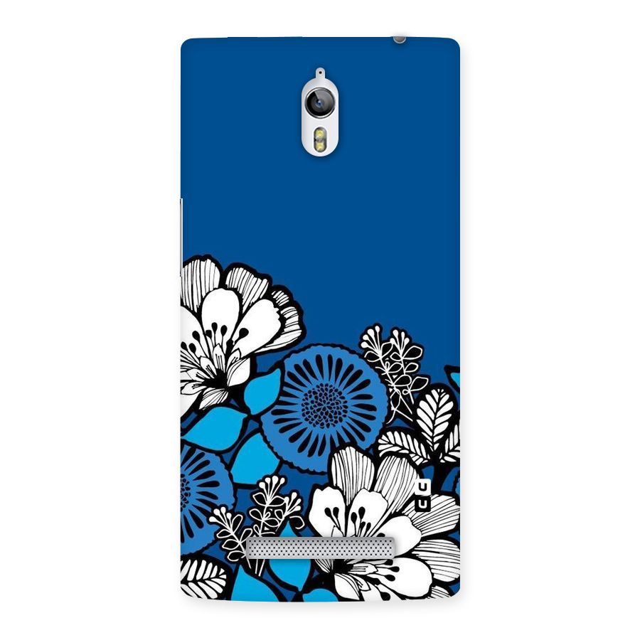 Blue White Flowers Back Case for Oppo Find 7