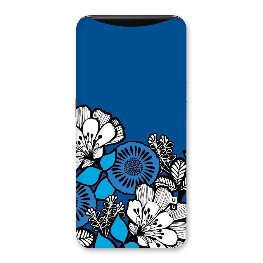 Blue White Flowers Back Case for Oppo Find X