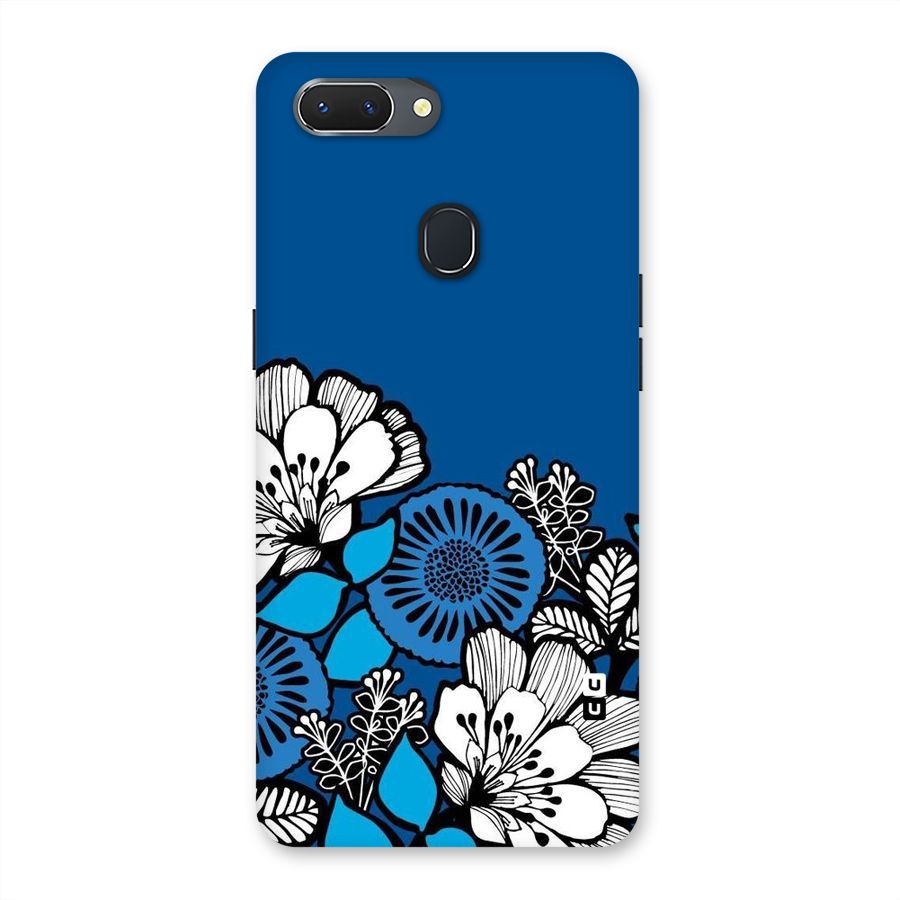Blue White Flowers Back Case for Oppo Realme 2
