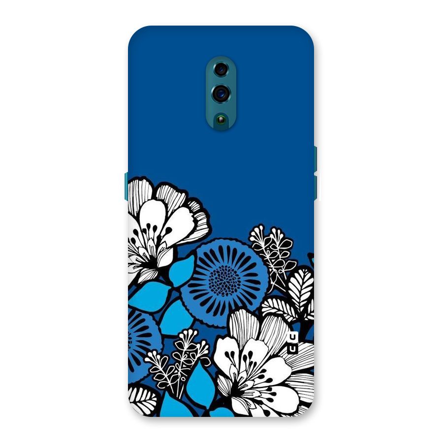 Blue White Flowers Back Case for Oppo Reno