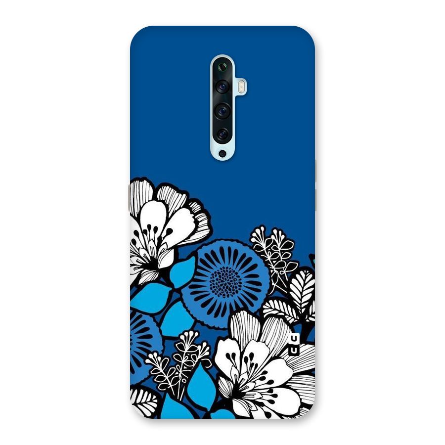 Blue White Flowers Back Case for Oppo Reno2 Z
