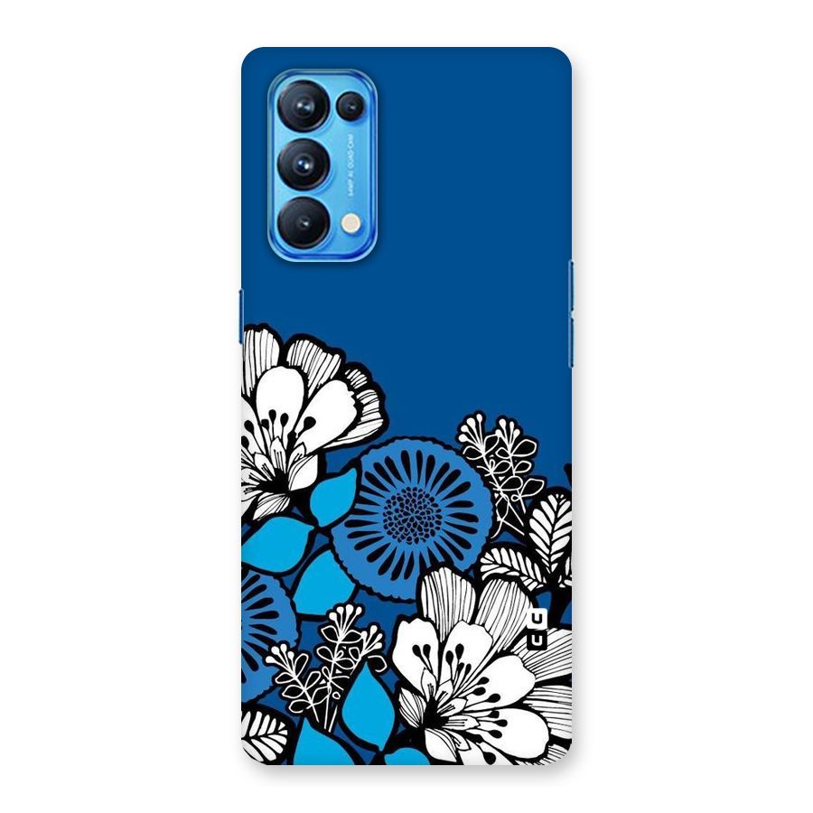 Blue White Flowers Back Case for Oppo Reno5 Pro 5G