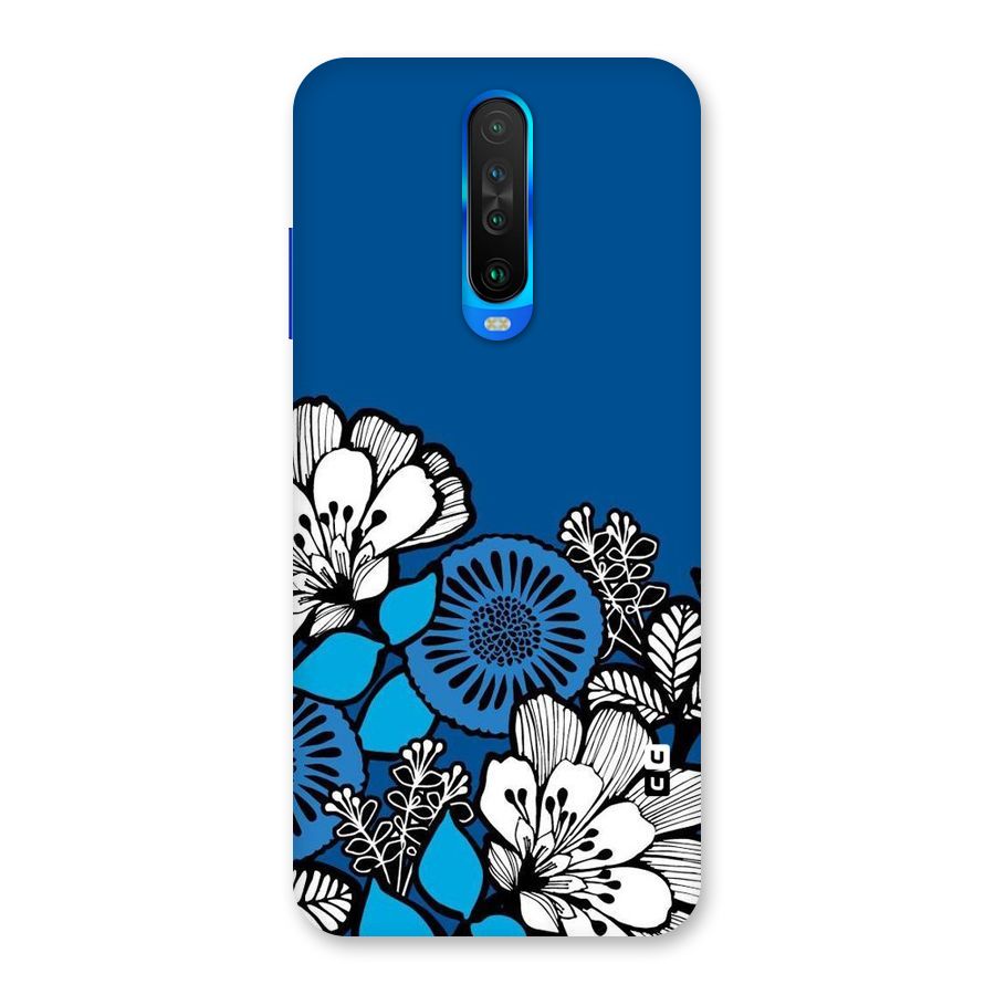 Blue White Flowers Back Case for Poco X2