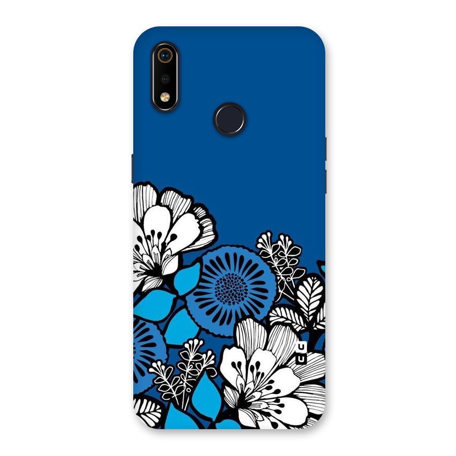 Blue White Flowers Back Case for Realme 3i