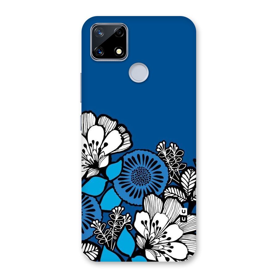 Blue White Flowers Back Case for Realme Narzo 20