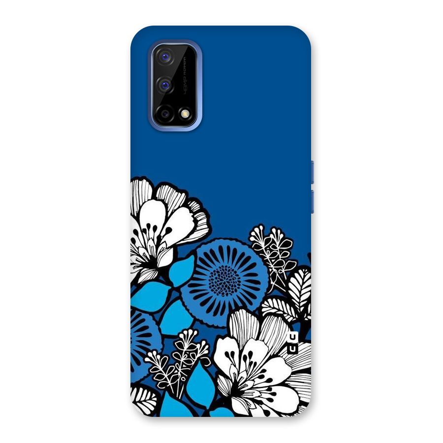 Blue White Flowers Back Case for Realme Narzo 30 Pro