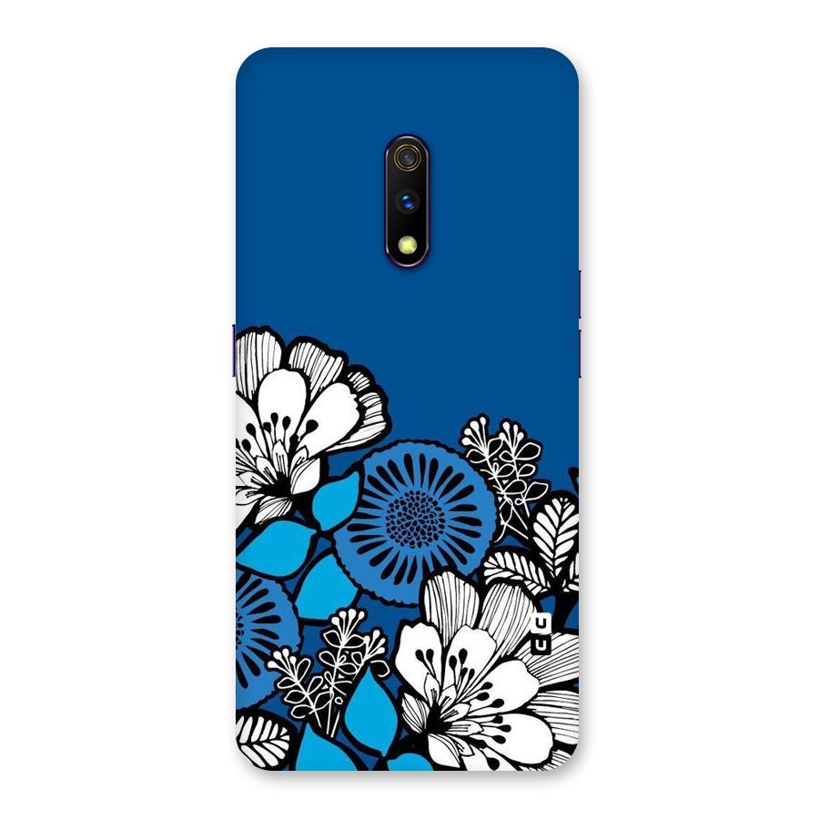 Blue White Flowers Back Case for Realme X