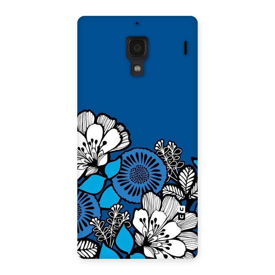 Blue White Flowers Back Case for Redmi 1S