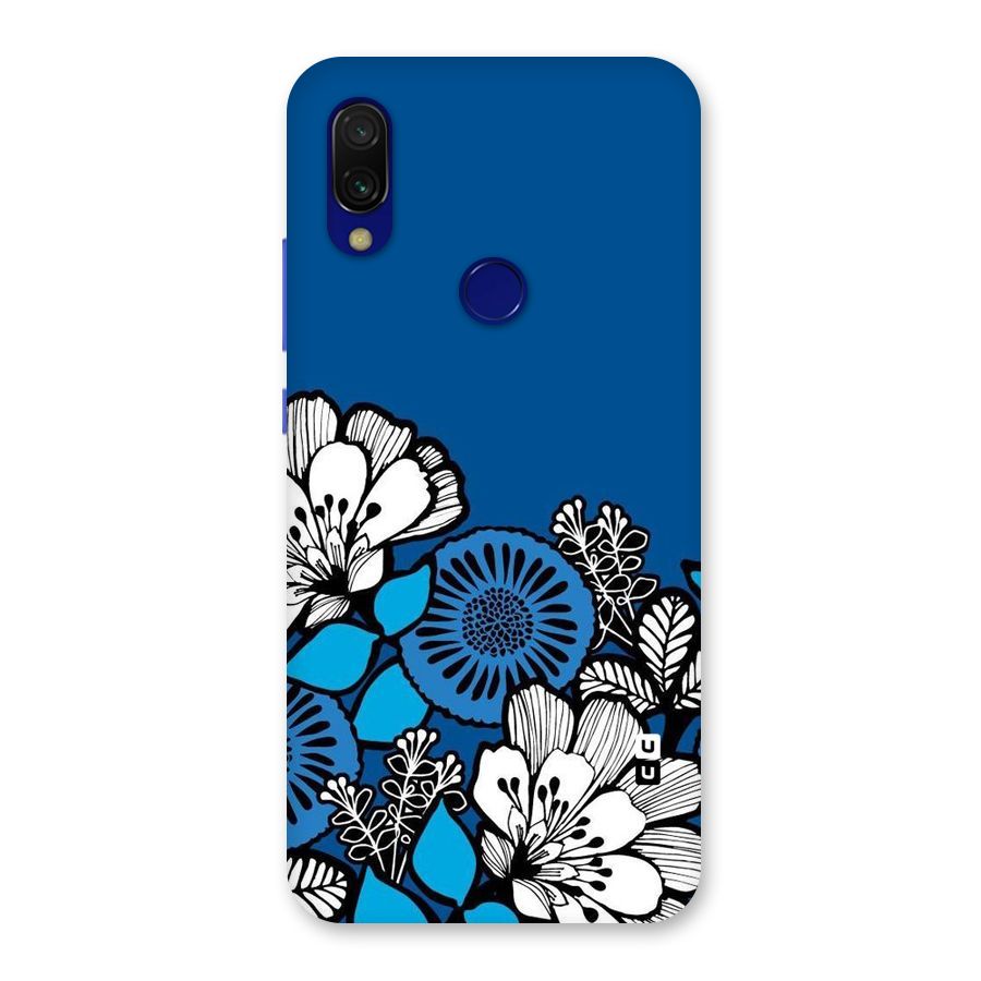 Blue White Flowers Back Case for Redmi 7