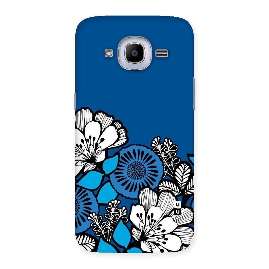 Blue White Flowers Back Case for Samsung Galaxy J2 Pro