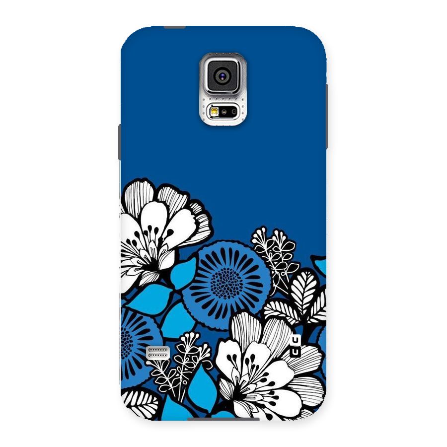 Blue White Flowers Back Case for Samsung Galaxy S5