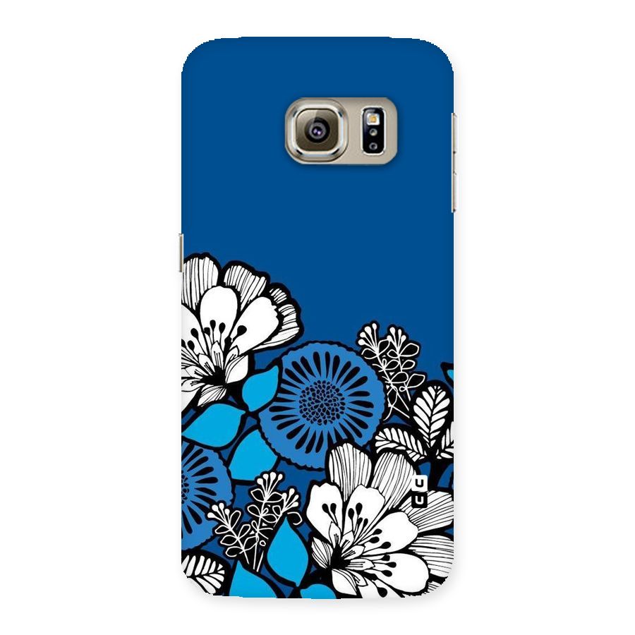 Blue White Flowers Back Case for Samsung Galaxy S6 Edge
