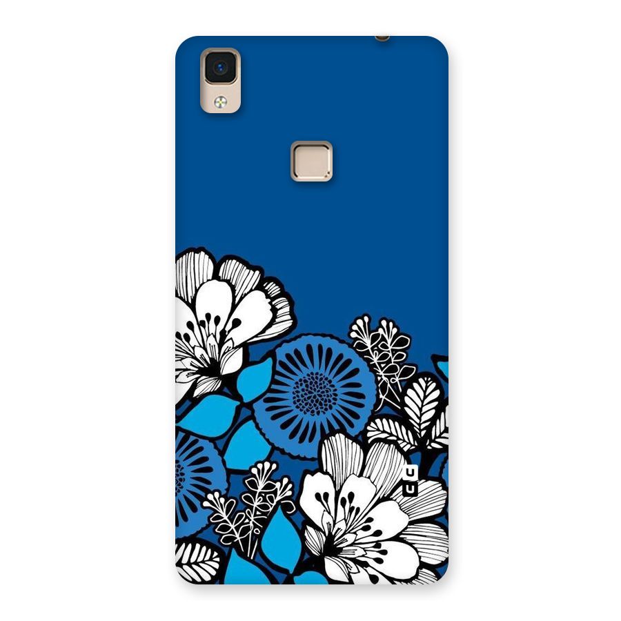 Blue White Flowers Back Case for V3 Max