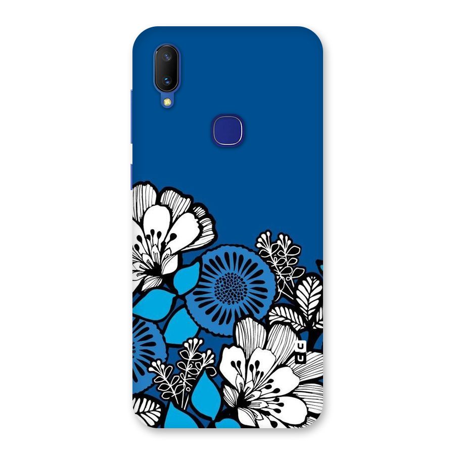 Blue White Flowers Back Case for Vivo V11