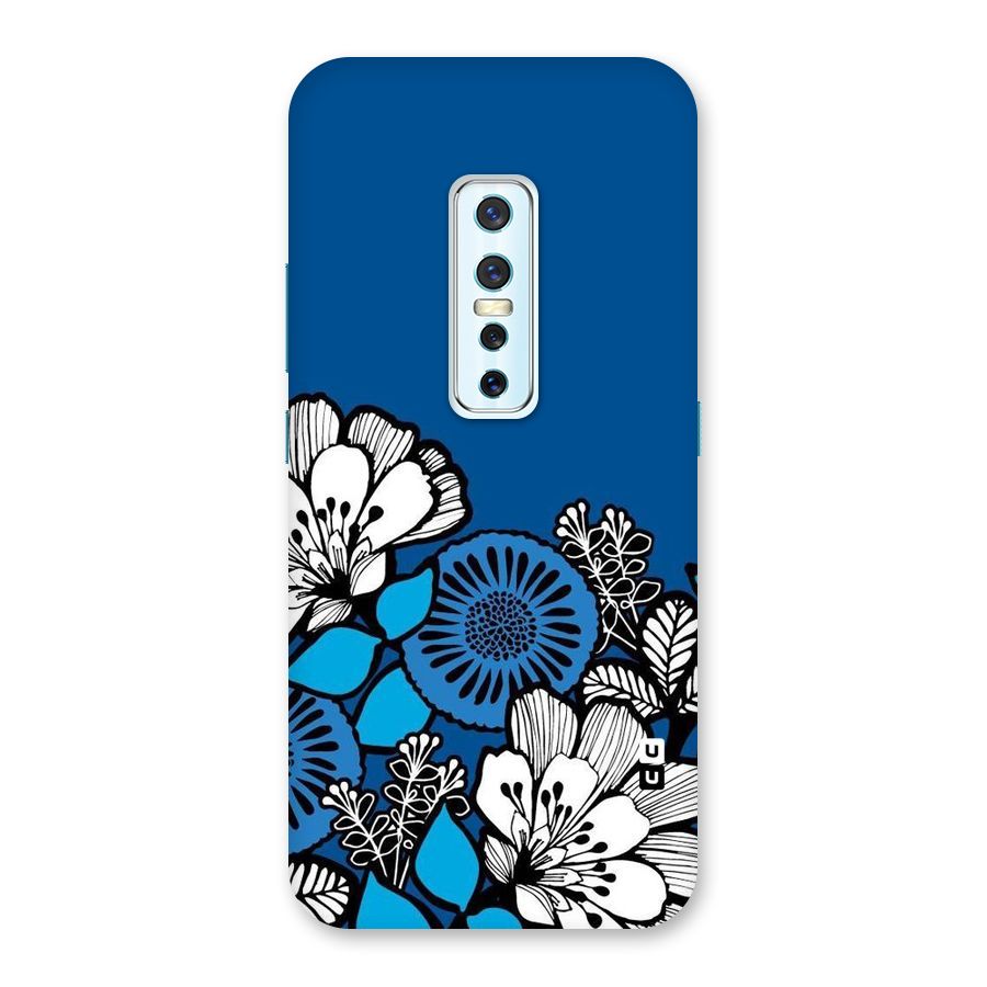 Blue White Flowers Back Case for Vivo V17 Pro
