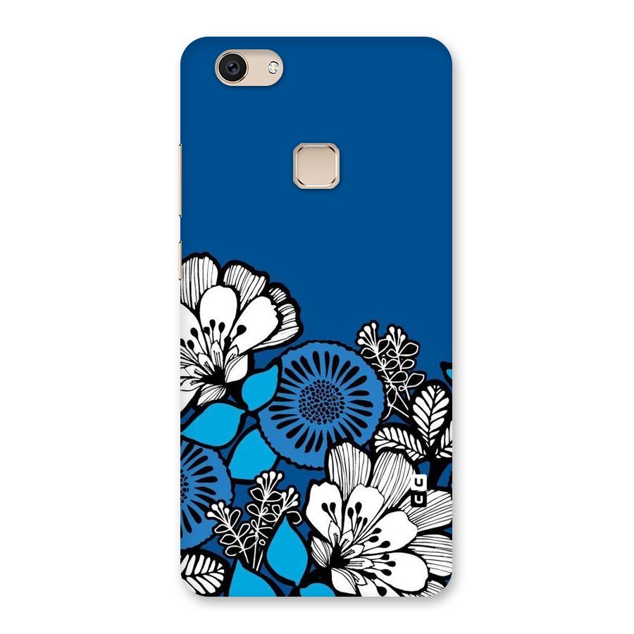 Blue White Flowers Back Case for Vivo V7