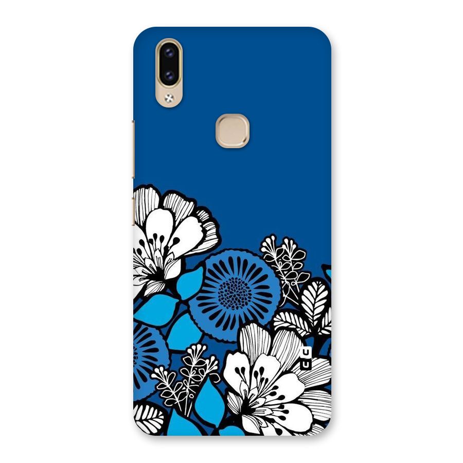 Blue White Flowers Back Case for Vivo V9 Youth