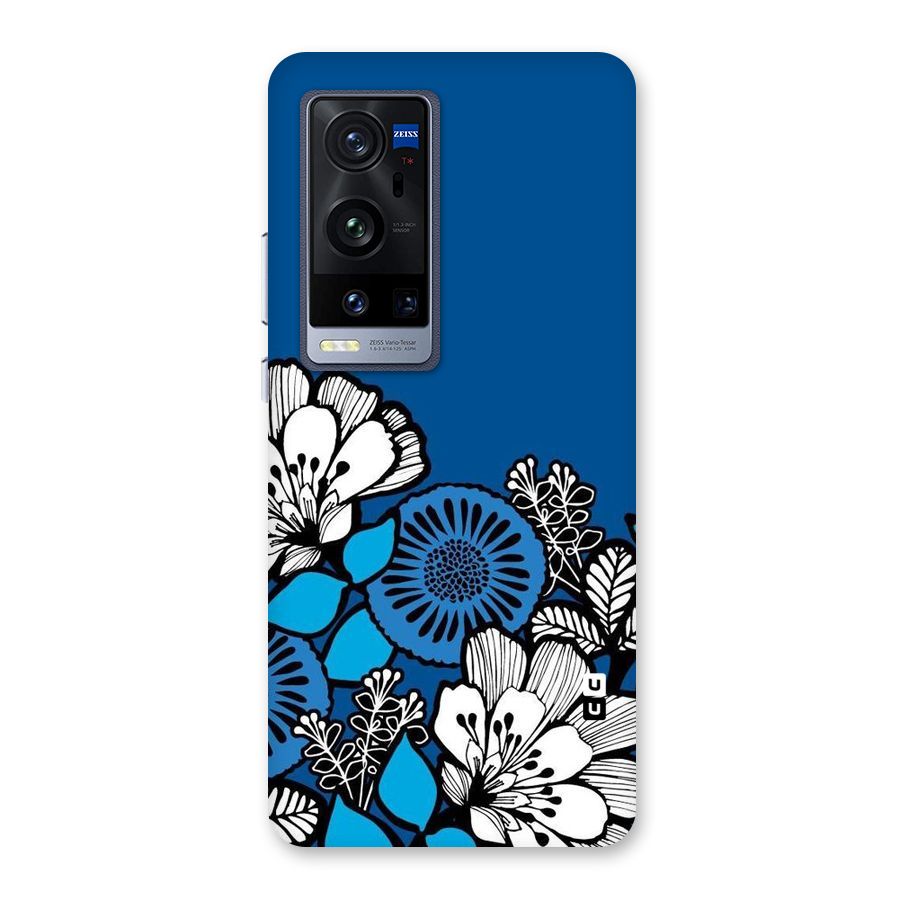Blue White Flowers Back Case for Vivo X60 Pro Plus