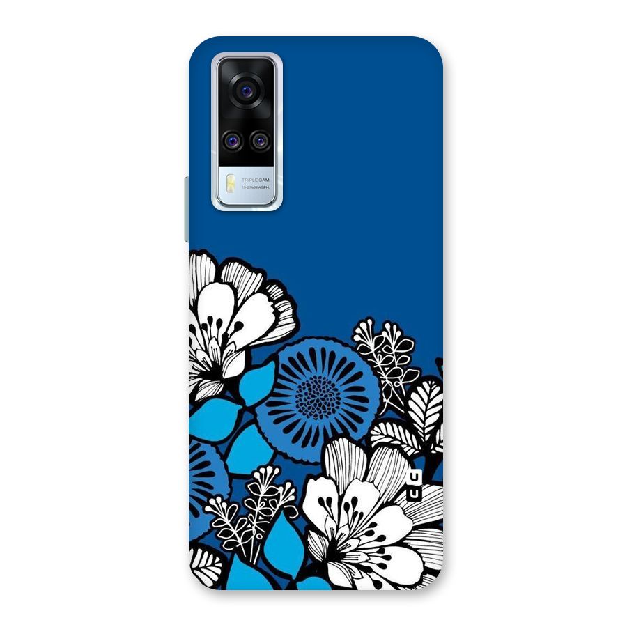 Blue White Flowers Back Case for Vivo Y31
