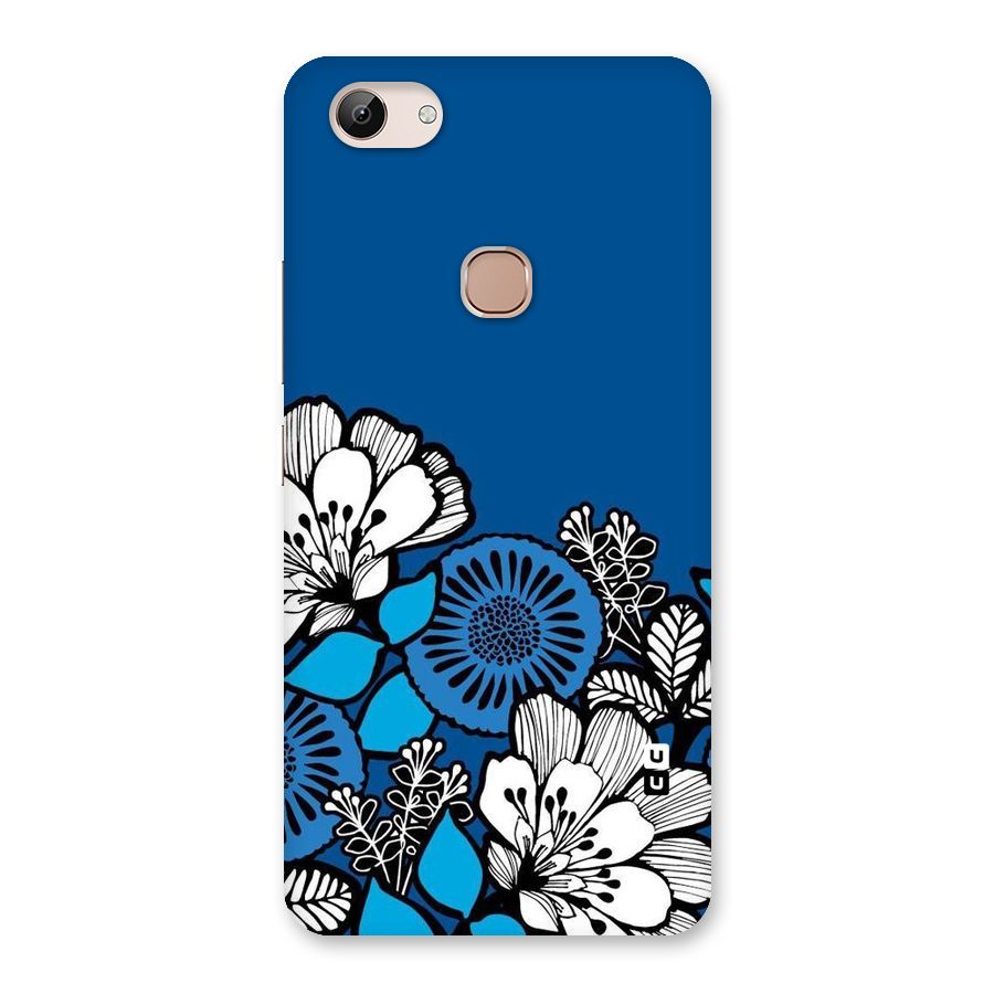 Blue White Flowers Back Case for Vivo Y83
