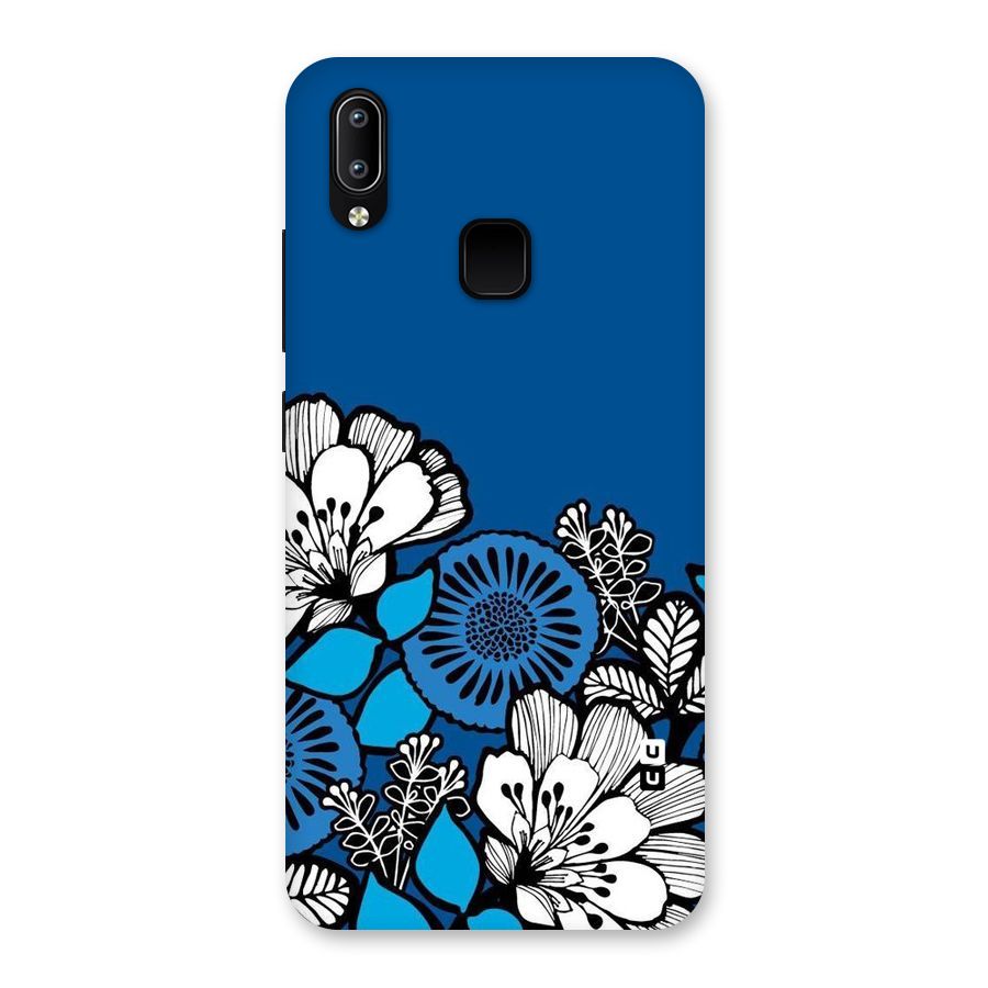 Blue White Flowers Back Case for Vivo Y93