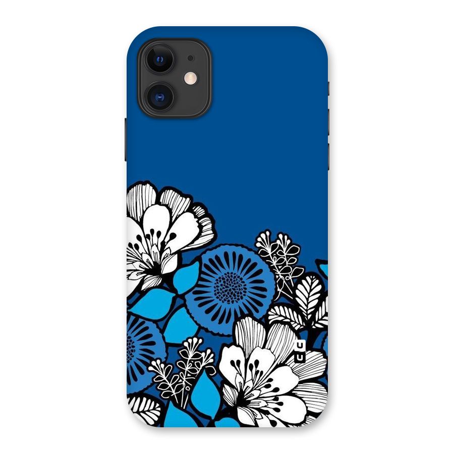 Blue White Flowers Back Case for iPhone 11
