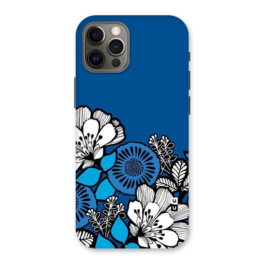 Blue White Flowers Back Case for iPhone 12 Pro