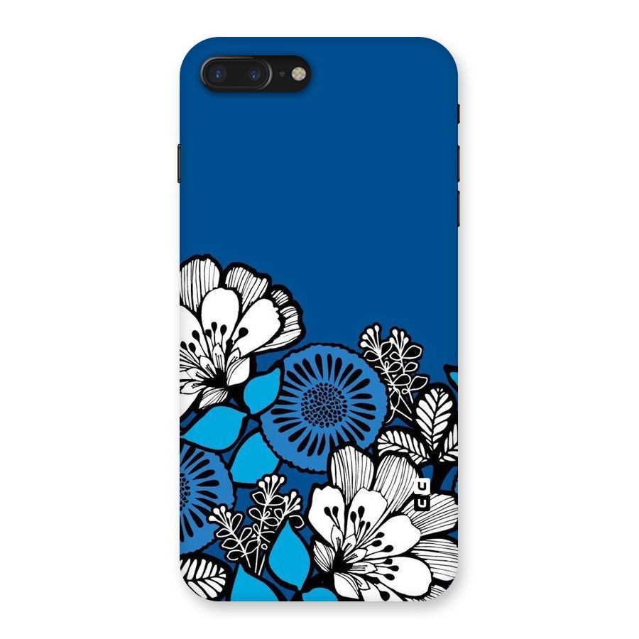 Blue White Flowers Back Case for iPhone 7 Plus