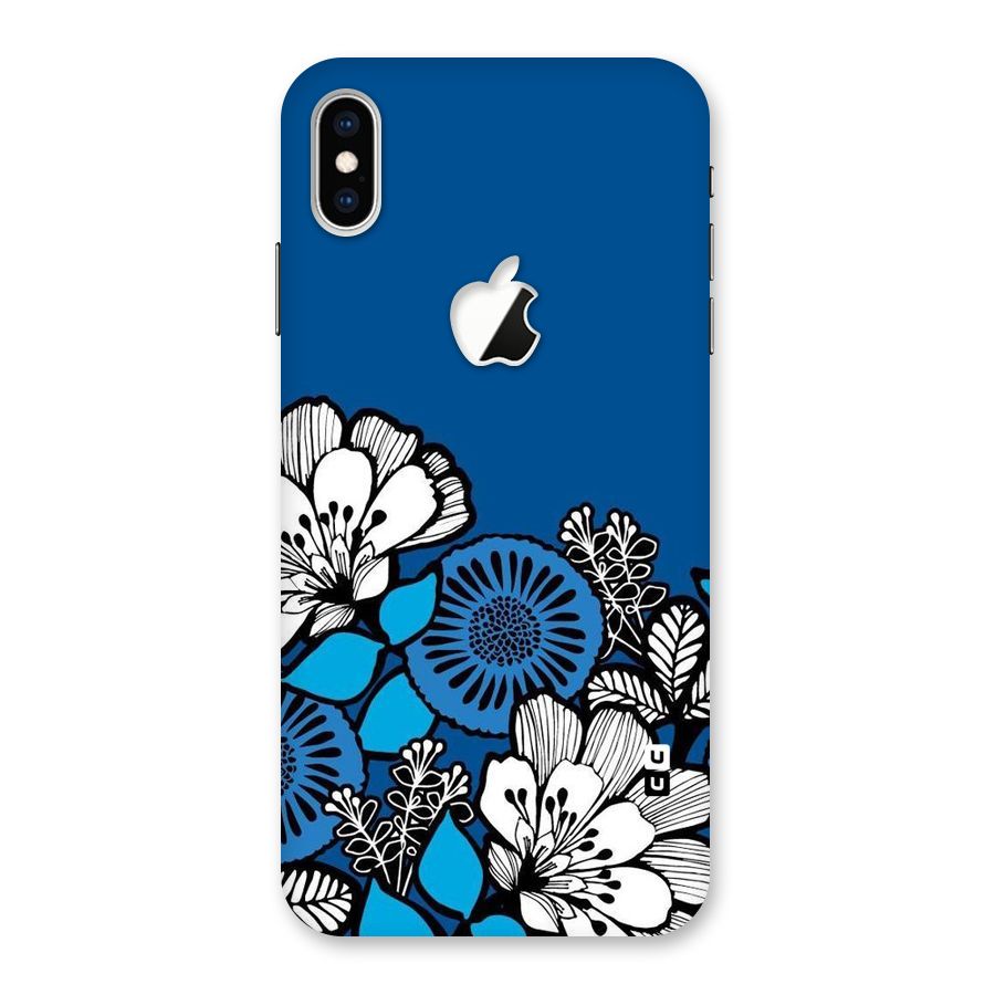 Blue White Flowers Back Case for iPhone XS Max Apple Cut
