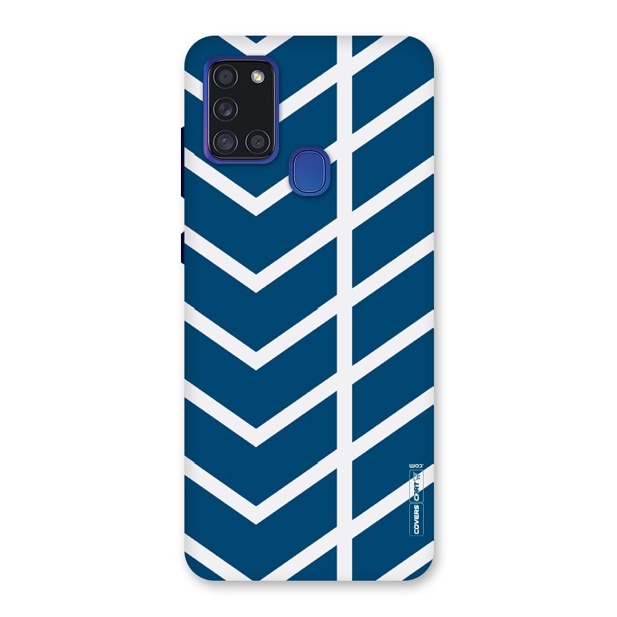 Blue White Pattern Back Case for Galaxy A21s