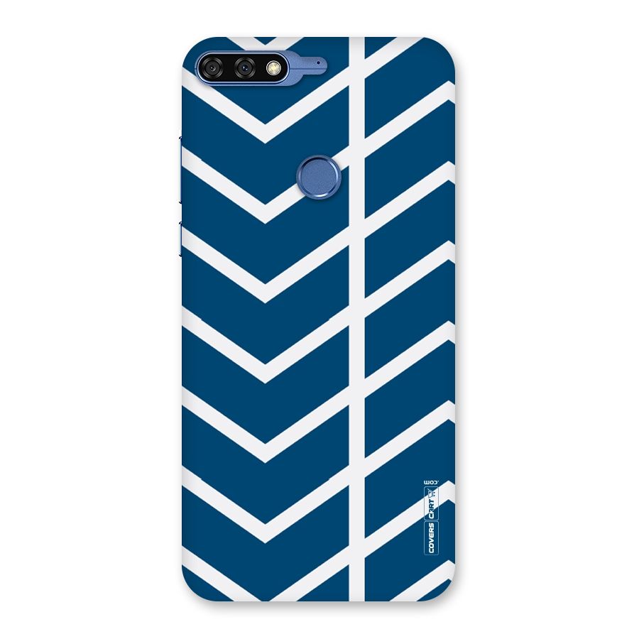 Blue White Pattern Back Case for Honor 7C