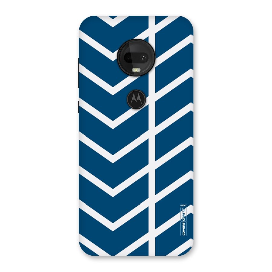 Blue White Pattern Back Case for Moto G7