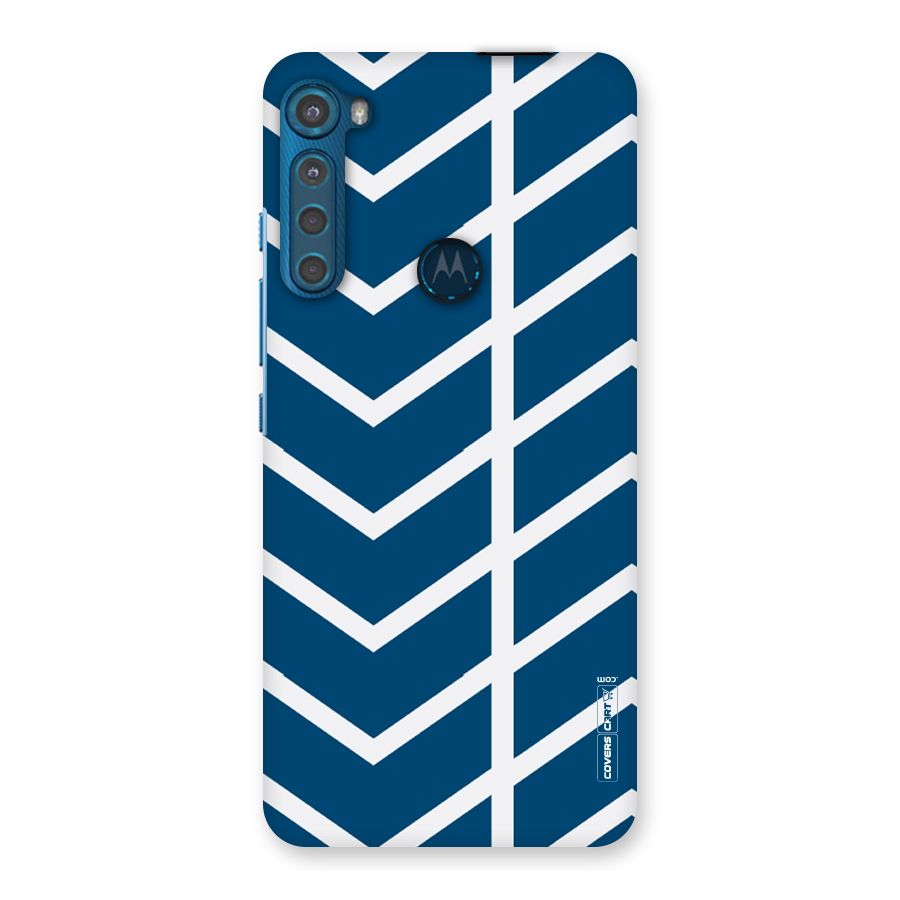 Blue White Pattern Back Case for Motorola One Fusion Plus