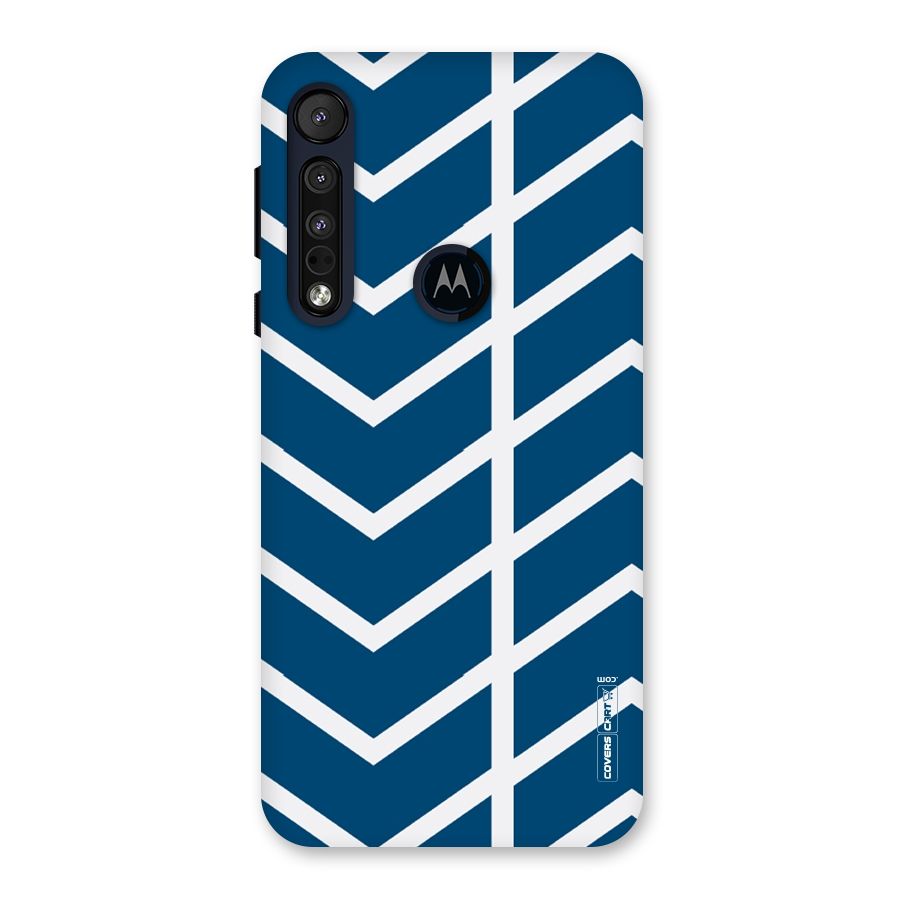 Blue White Pattern Back Case for Motorola One Macro