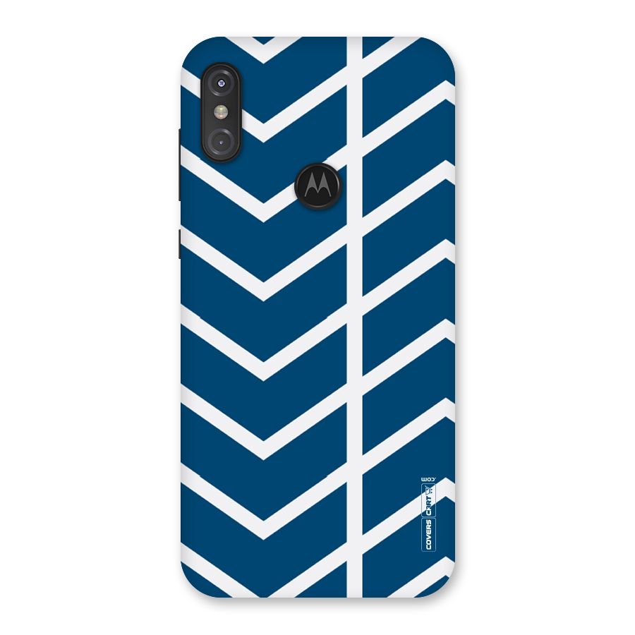 Blue White Pattern Back Case for Motorola One Power