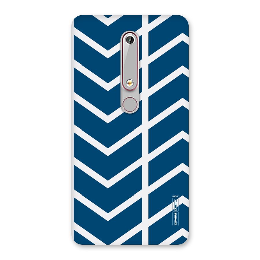 Blue White Pattern Back Case for Nokia 6.1