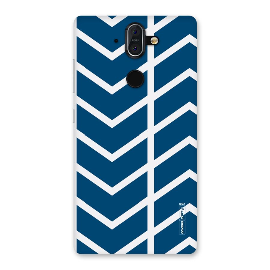 Blue White Pattern Back Case for Nokia 8 Sirocco