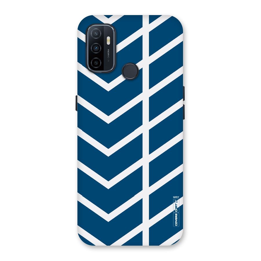 Blue White Pattern Back Case for Oppo A32