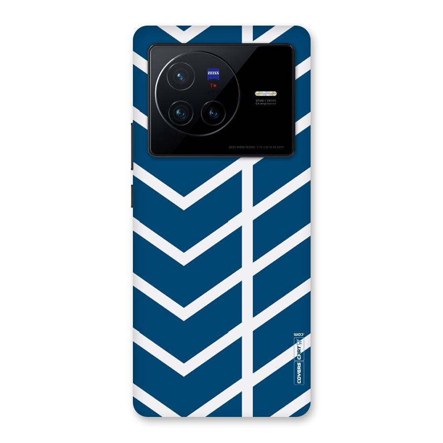 Blue White Pattern Back Case for Vivo X80
