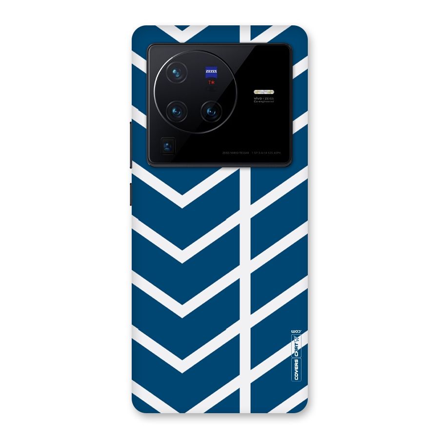 Blue White Pattern Back Case for Vivo X80 Pro