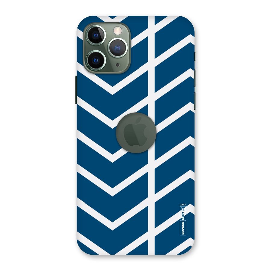 Blue White Pattern Back Case for iPhone 11 Pro Logo  Cut