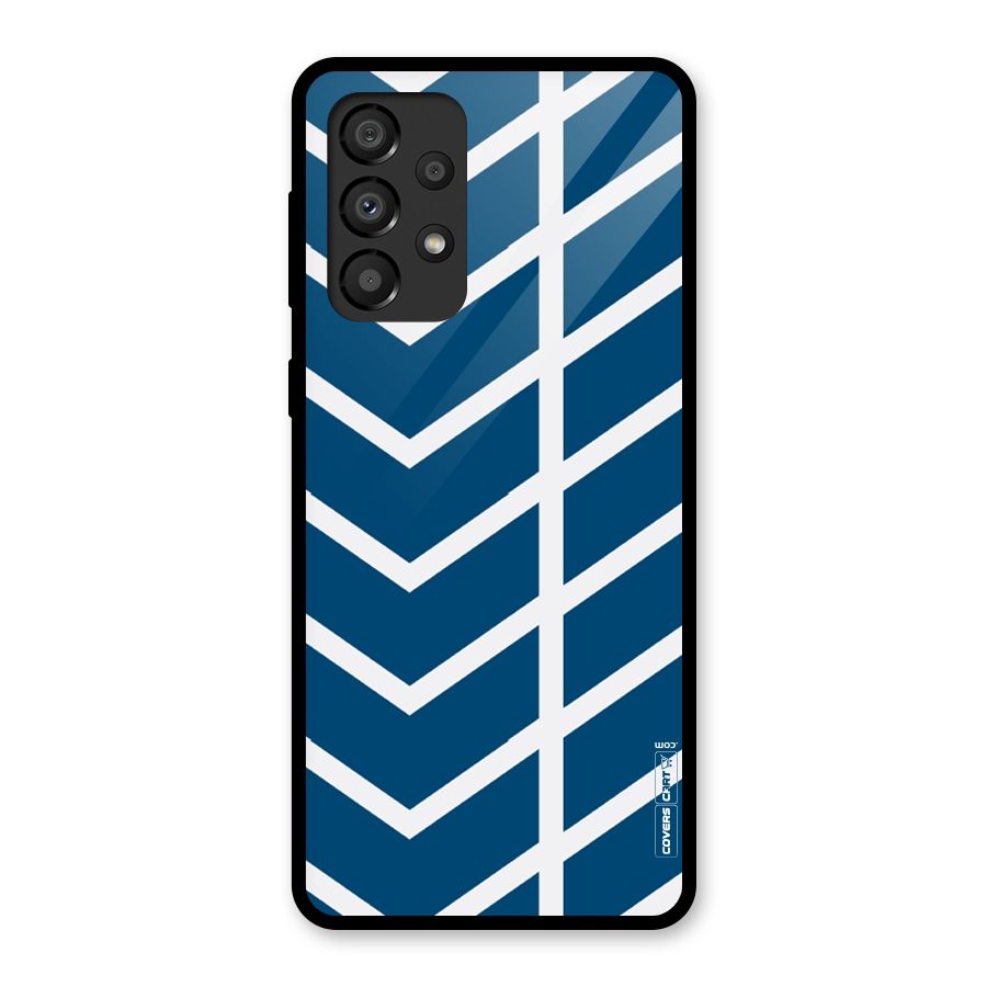 Blue White Pattern Glass Back Case for Galaxy A33 5G